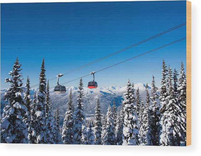 Scenics Wood Print featuring the photograph Whistler ski resort in winter #2 by stockstudioX