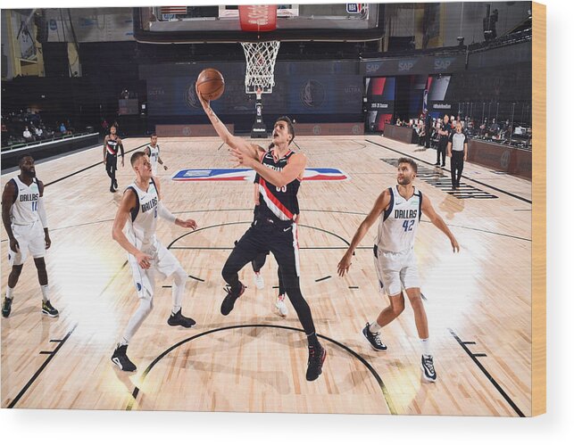 Nba Pro Basketball Wood Print featuring the photograph Zach Collins by Garrett Ellwood
