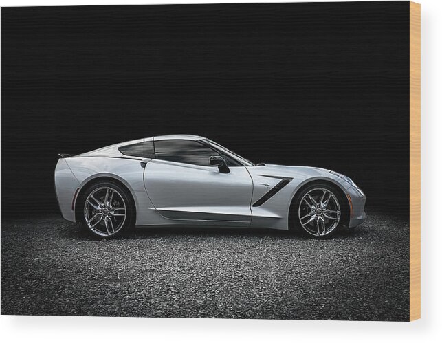 Corvette Wood Print featuring the digital art 2014 Corvette Stingray by Douglas Pittman