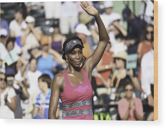 Tennis Wood Print featuring the photograph 2017 Miami Open - Day 7 by Ron Elkman/Sports Imagery