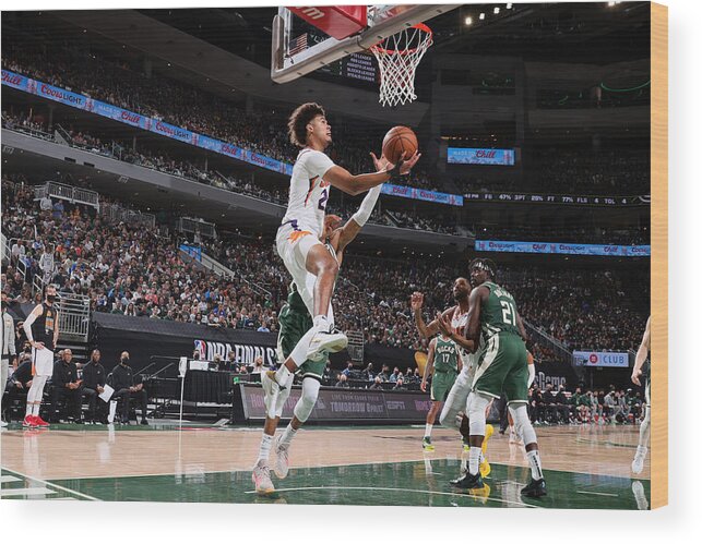 Playoffs Wood Print featuring the photograph 2021 NBA Finals - Phoenix Suns v Milwaukee Bucks by Nathaniel S. Butler