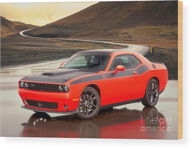 2022 Wood Print featuring the photograph 2022 Dodge Challenger R/T by Action