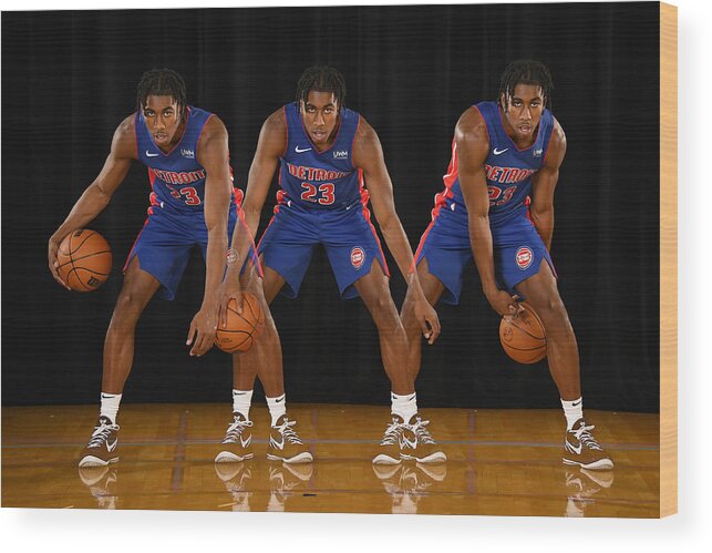 Jaden Ivery Wood Print featuring the photograph 2022 NBA Rookie Photo Shoot by Brian Babineau