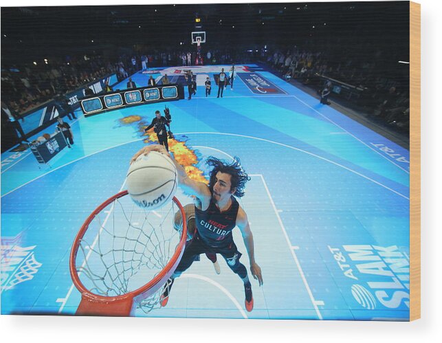 Nba Wood Print featuring the photograph 2024 NBA All Star - AT&T Slam Dunk Contest by Nathaniel S. Butler