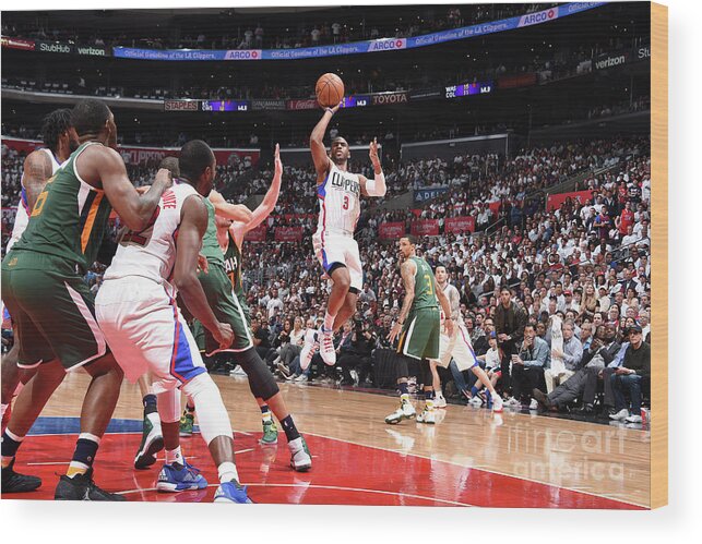 Chris Paul Wood Print featuring the photograph Chris Paul #21 by Andrew D. Bernstein