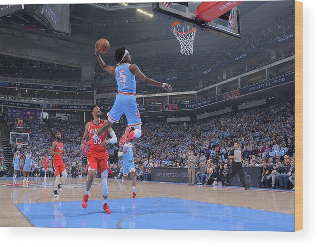 Nba Pro Basketball Wood Print featuring the photograph De'aaron Fox by Rocky Widner