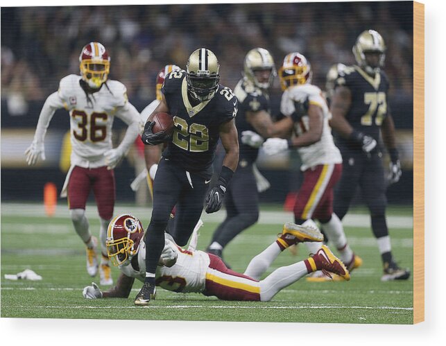 Sports Ball Wood Print featuring the photograph Washington Redskins v New Orleans Saints #24 by Sean Gardner