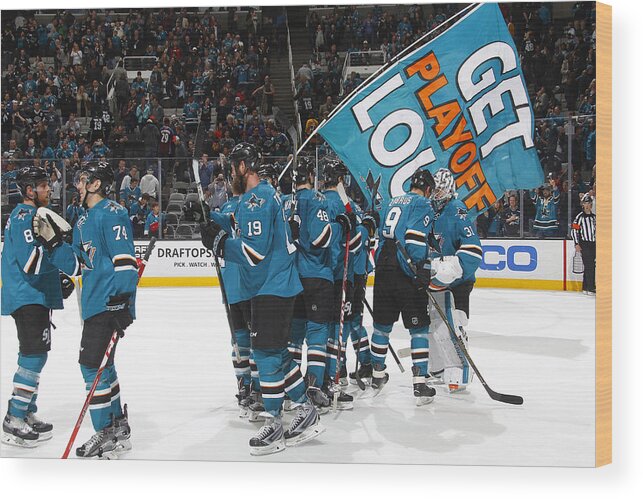 People Wood Print featuring the photograph Los Angeles Kings v San Jose Sharks #25 by Rocky W. Widner/NHL