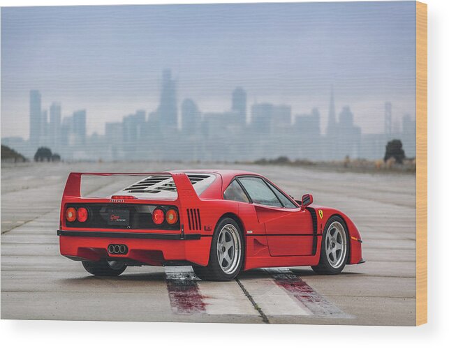 Ferrari Wood Print featuring the photograph #Ferrari #F40 #Print #28 by ItzKirb Photography
