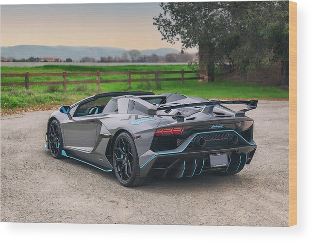 Lamborghini Wood Print featuring the photograph #Lamborghini #Aventador #SVJ #Roadster #Print #28 by ItzKirb Photography