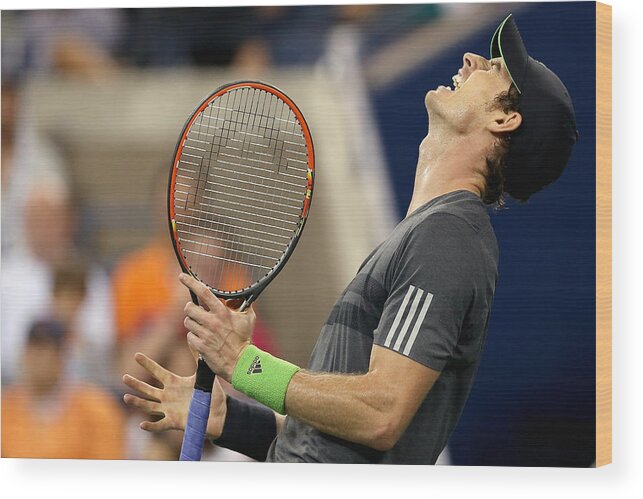 Tennis Wood Print featuring the photograph 2014 US Open - Day 10 #3 by Matthew Stockman