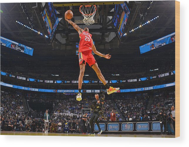 Trey Murphy Iii Wood Print featuring the photograph 2023 NBA All-Star - AT&T Slam Dunk Contest #3 by Jesse D. Garrabrant