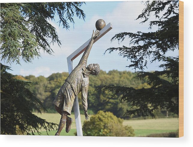 England Wood Print featuring the photograph Arthur Wharton Statue Unveiling by Laurence Griffiths