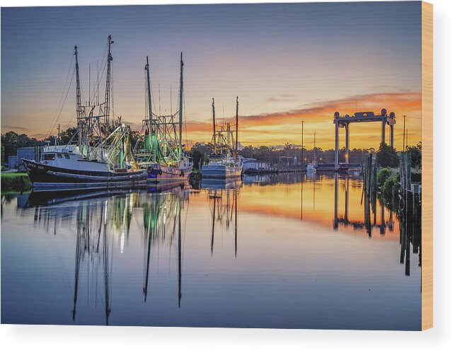 Sunrise Wood Print featuring the photograph Bayou Sunrise #3 by Brad Boland