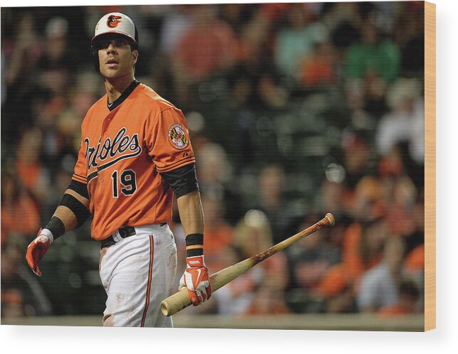 American League Baseball Wood Print featuring the photograph Chris Davis #3 by Patrick Smith