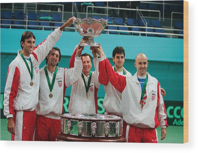 Playoffs Wood Print featuring the photograph Davis Cup by BNP Paribas - World Group Final: Slovakia v Croatia #3 by Phil Cole