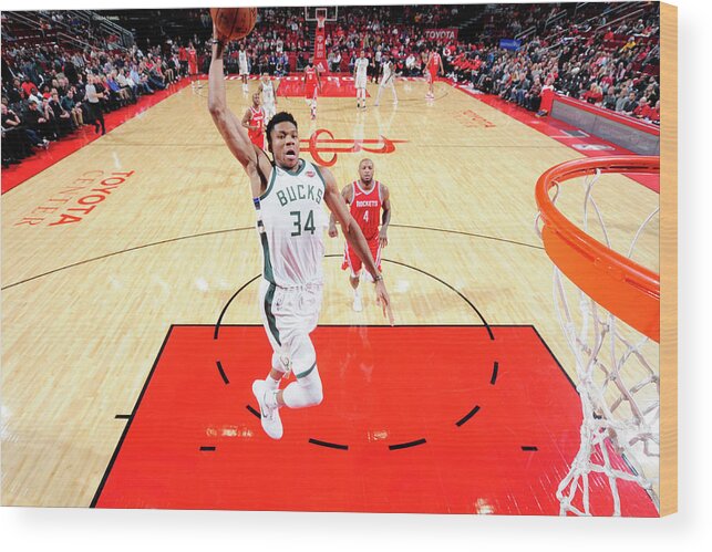 Nba Pro Basketball Wood Print featuring the photograph Giannis Antetokounmpo by Bill Baptist