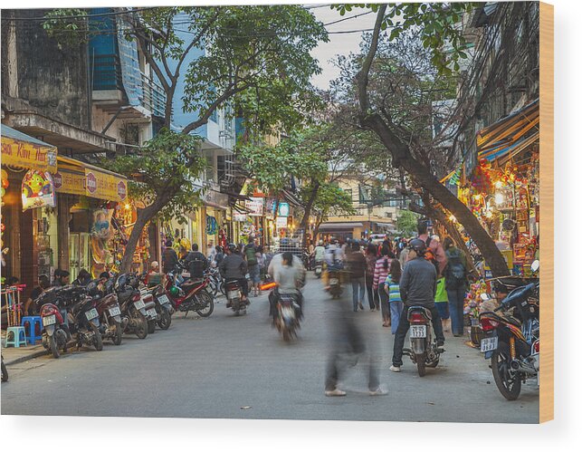 People Wood Print featuring the photograph Hanoi city in Vietnam #3 by Gonzalo Azumendi