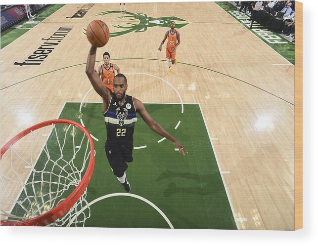 Khris Middleton Wood Print featuring the photograph Khris Middleton by Andrew D. Bernstein