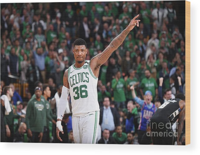 Playoffs Wood Print featuring the photograph Marcus Smart by Brian Babineau