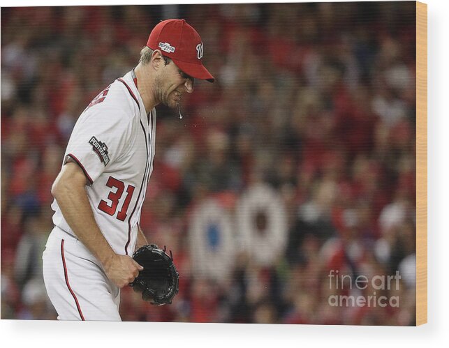 Three Quarter Length Wood Print featuring the photograph Max Scherzer by Patrick Smith