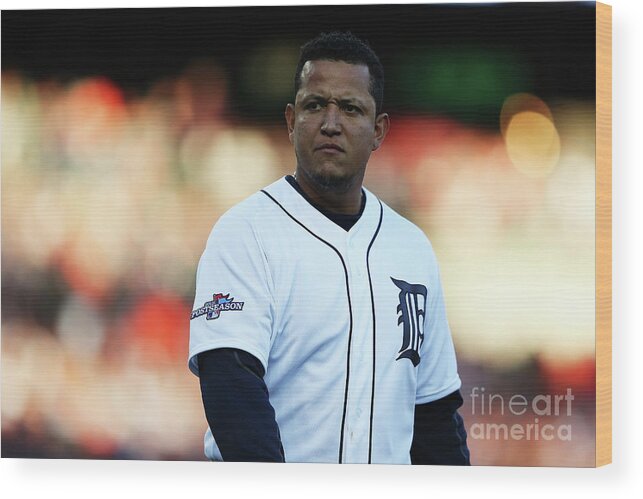 American League Baseball Wood Print featuring the photograph Miguel Cabrera #3 by Leon Halip