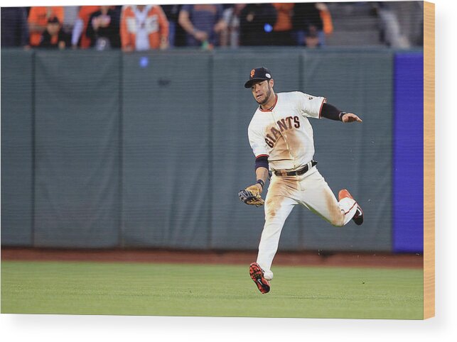 San Francisco Wood Print featuring the photograph Salvador Perez #3 by Jamie Squire