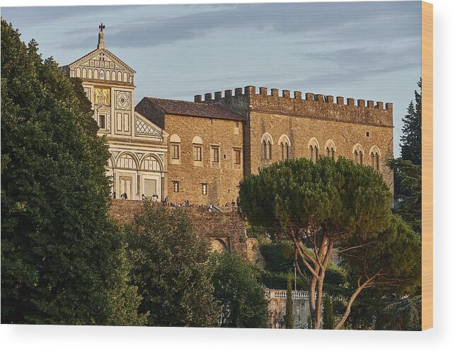 Outdoors Wood Print featuring the photograph San Miniato al Monte church in Florence, Italy #3 by Andrea Pistolesi