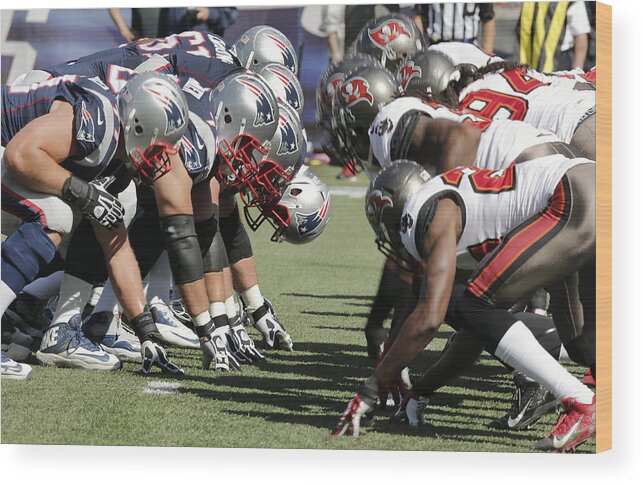 New England Patriots Wood Print featuring the photograph Tampa Bay Bucaneers v New England Patriots #3 by Winslow Townson