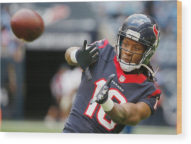 Deandre Hopkins Wood Print featuring the photograph Tennessee Titans v Houston Texans #3 by Scott Halleran