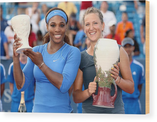 Victoria Azarenka Wood Print featuring the photograph Western & Southern Open - Day Eight #3 by Matthew Stockman