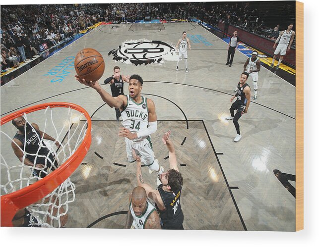 Playoffs Wood Print featuring the photograph Giannis Antetokounmpo by Nathaniel S. Butler