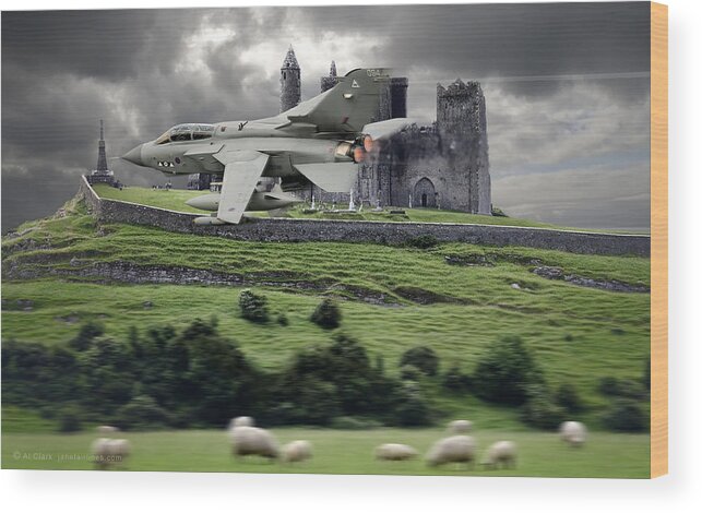 Panavia Wood Print featuring the digital art Tornado Over The Farm by Custom Aviation Art