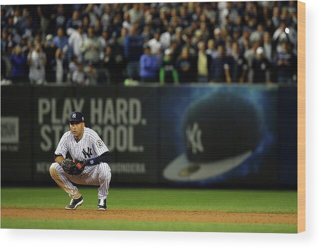 People Wood Print featuring the photograph Derek Jeter by Al Bello