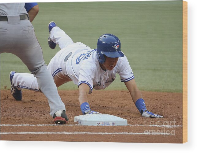 American League Baseball Wood Print featuring the photograph Jay Rogers by Tom Szczerbowski
