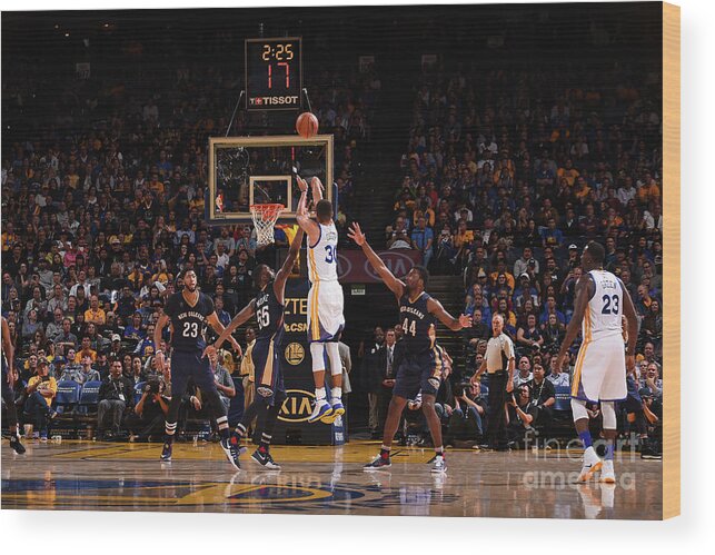 Stephen Curry Wood Print featuring the photograph Stephen Curry #38 by Noah Graham