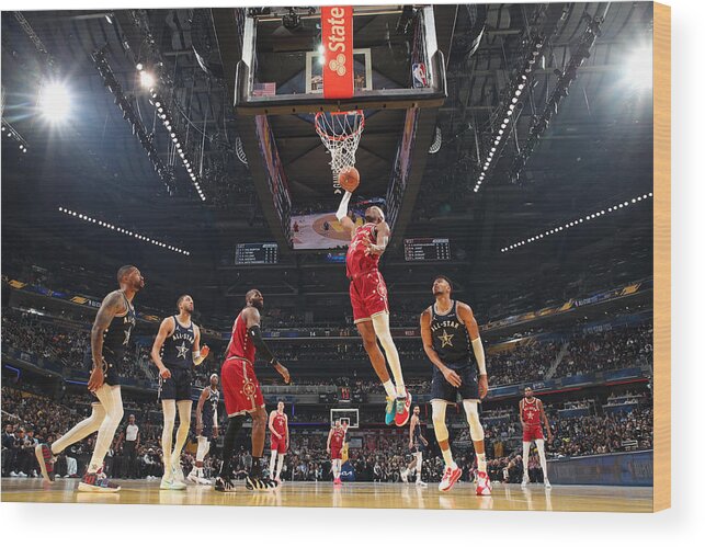 Drive Wood Print featuring the photograph 2024 NBA All-Star - NBA All-Star Game #4 by Nathaniel S. Butler