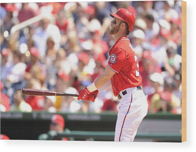 One Man Only Wood Print featuring the photograph Bryce Harper #4 by Mitchell Layton