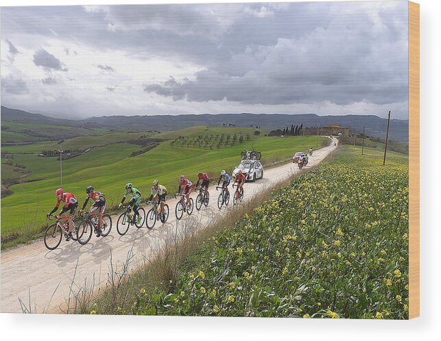 Peloton Wood Print featuring the photograph Cycling: 10th Strade Bianche 2016 #4 by Tim de Waele
