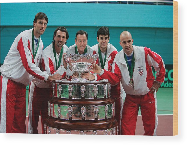 Playoffs Wood Print featuring the photograph Davis Cup by BNP Paribas - World Group Final: Slovakia v Croatia #4 by Phil Cole
