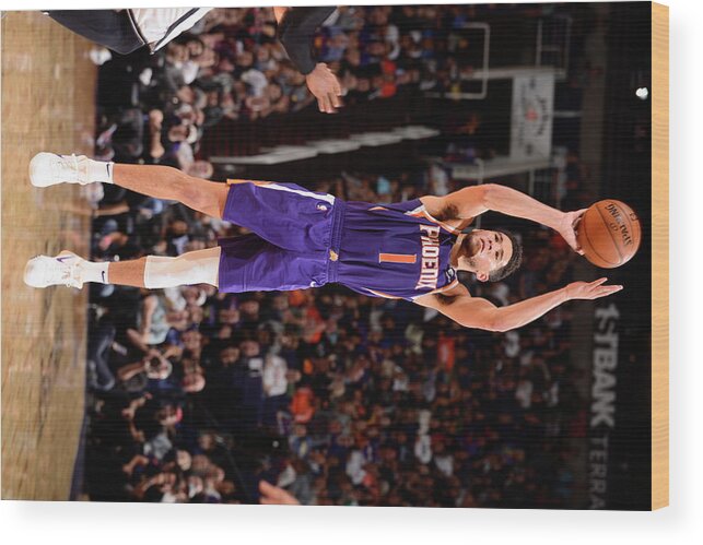 Devin Booker Wood Print featuring the photograph Devin Booker by Barry Gossage