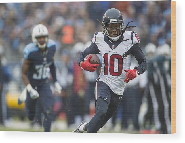 Deandre Hopkins Wood Print featuring the photograph Houston Texans v Tennessee Titans #4 by Ronald C. Modra