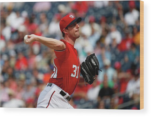 People Wood Print featuring the photograph Max Scherzer #4 by Rob Carr