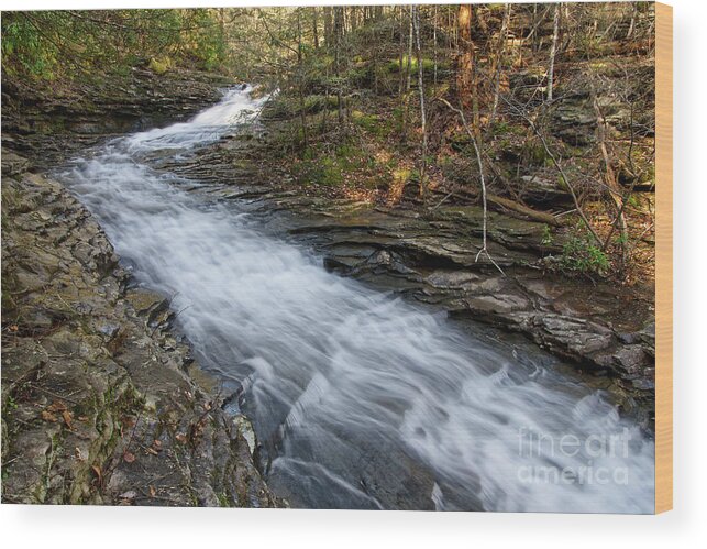Hike Wood Print featuring the photograph Rushing Water by Phil Perkins