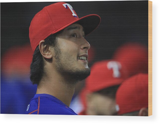 People Wood Print featuring the photograph Yu Darvish #4 by Ronald Martinez