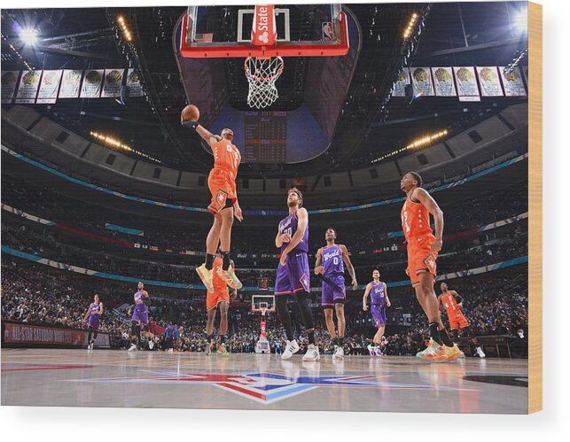 Miles Bridges Wood Print featuring the photograph 2020 NBA All-Star - Rising Stars Game by Jesse D. Garrabrant