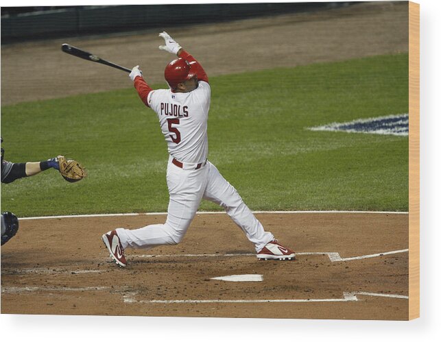 St. Louis Wood Print featuring the photograph Albert Pujols #5 by G. N. Lowrance