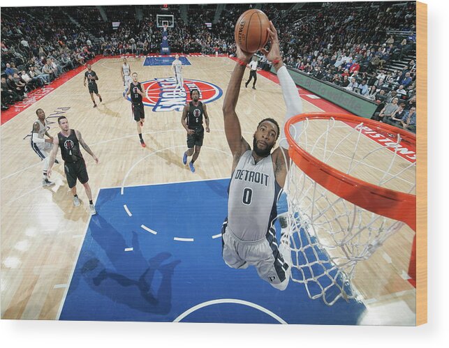 Nba Pro Basketball Wood Print featuring the photograph Andre Drummond by Brian Sevald
