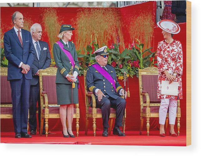 Belgium Wood Print featuring the photograph Belgian Royals Attend National Day #5 by Patrick van Katwijk