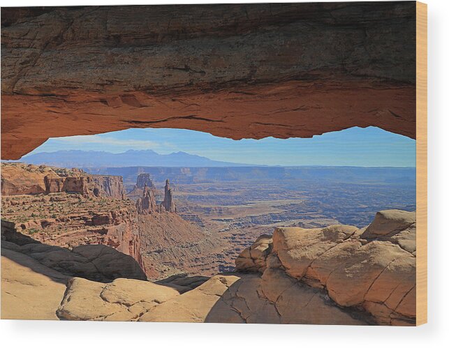 Canyonlands Wood Print featuring the photograph Canyonlands National Park - View from Mesa Arch by Richard Krebs